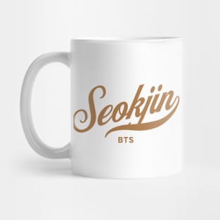 BTS Kim Seokjin Jin name typography baseball sport sporty Mug